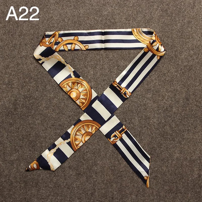 Nuova seta piccola donna moda sciarpa borse per capelli maniglia decorazione cravatta multifunzione nastro a mano sciarpa 4 * 100 cm M30