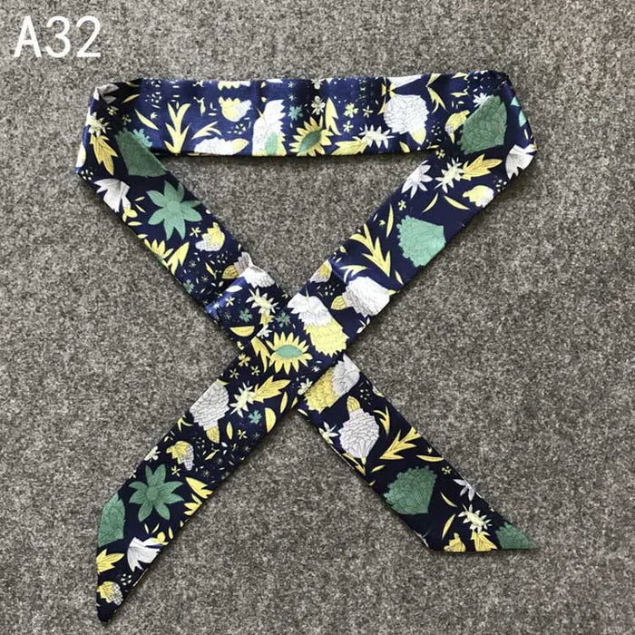 Nuova seta piccola donna moda sciarpa borse per capelli maniglia decorazione cravatta multifunzione nastro a mano sciarpa 4 * 100 cm M30