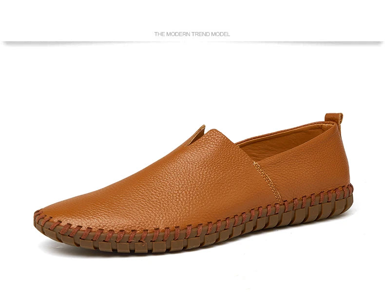 MIXIDELAI Mocassini da uomo in vera pelle di mucca Mocassini fatti a mano in morbida pelle blu Slip On Scarpe da barca da uomo PLUS TAGLIA 38 ~ 47
