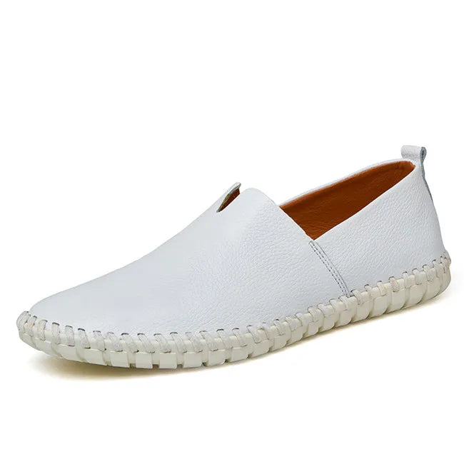 MIXIDELAI Mocassini da uomo in vera pelle di mucca Mocassini fatti a mano in morbida pelle blu Slip On Scarpe da barca da uomo PLUS TAGLIA 38 ~ 47