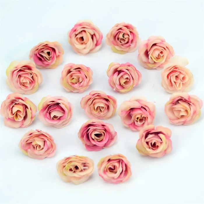10/50/100 pz 2.5 cm Mini Seta Artificiale Rosa Teste di Fiori Per La Festa Nuziale Decorazione Della Casa Accessori FAI DA TE Fiori Finti Mestiere