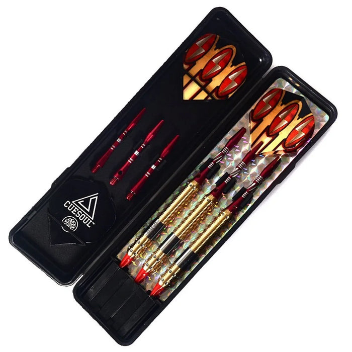 CUESOUL Set di freccette con punta morbida con botti di freccette dorate da 16 g Accattivate, aste per freccette in alluminio rosso per Dardos Electronico
