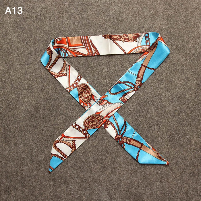 Nuova seta piccola donna moda sciarpa borse per capelli maniglia decorazione cravatta multifunzione nastro a mano sciarpa 4 * 100 cm M30