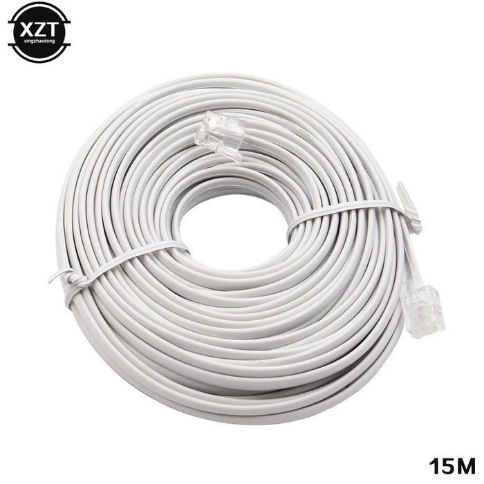 30M/15M/12M/9M/6M/3M RJ11 6 p4c connettore del cavo di prolunga del telefono vendita calda