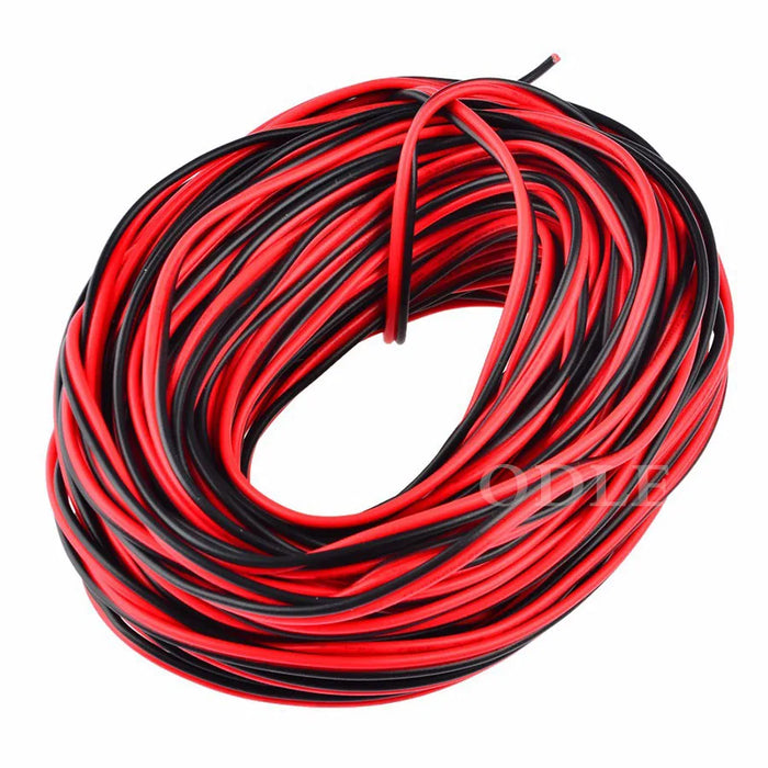 Cavo elettrico da 20 metri in rame stagnato 2 pin AWG 22 prolunga in PVC isolato Cavo per striscia LED Cavo rosso nero Cavo di prolunga elettrico