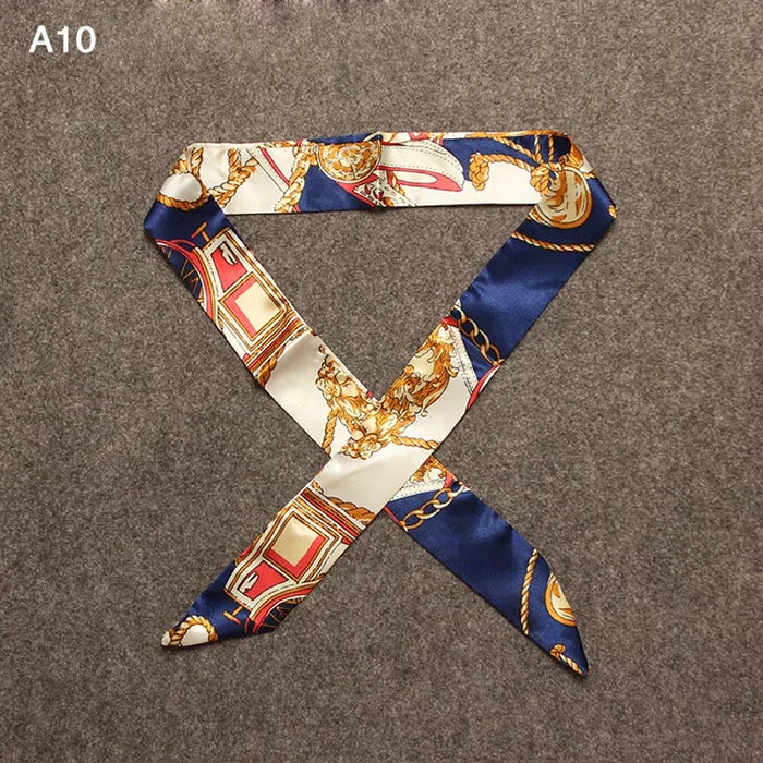 Nuova seta piccola donna moda sciarpa borse per capelli maniglia decorazione cravatta multifunzione nastro a mano sciarpa 4 * 100 cm M30