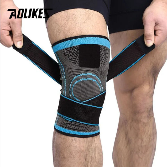 AOLIKES 1 pz supporto per ginocchio ginocchiera sportiva protettiva professionale fasciatura traspirante ginocchiera basket Tennis ciclismo