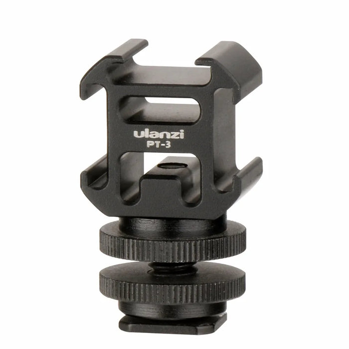 Ulanzi PT-3S Triple Hot Shoe Mount Adattatore Scarpa fredda Estendi Monitor Microfono Luce di riempimento per Nikon Canon Sony DSLR Accessori per fotocamera