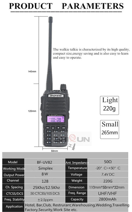 Aggiornamento BaoFeng UV-82 8W Opzionale 5W Baofeng UV 82 Walkie Talkie 10 KM Baofeng 8W Ham Radio 10KM Dual PTT 82HP UV-9R GT-3TP UV-5R
