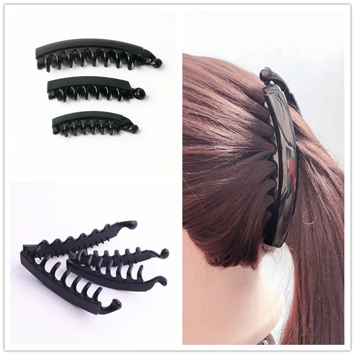 2021 accessori per capelli estivi Clip per capelli a Banana per signora ambientale Abs denti granchio per capelli Twist Hair Pin per ragazze 2 pezzi