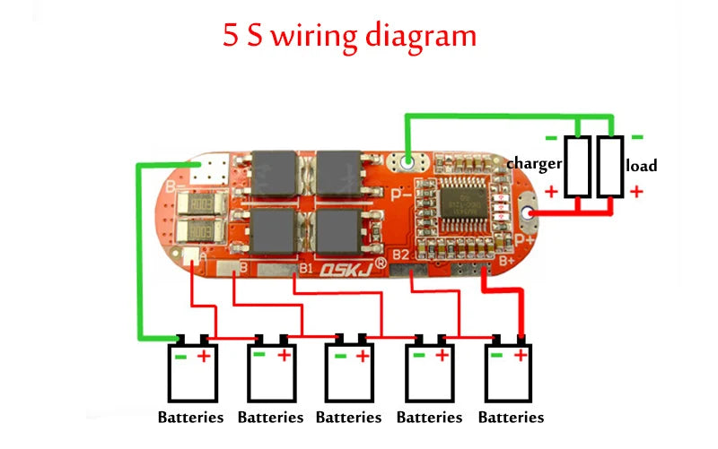 1S/2S/3S/4S/5S Li-Ion 18650 Caricabatteria al litio Modulo cella Lipo PCB BMS Scheda di protezione per motore di perforazione con bilanciamento