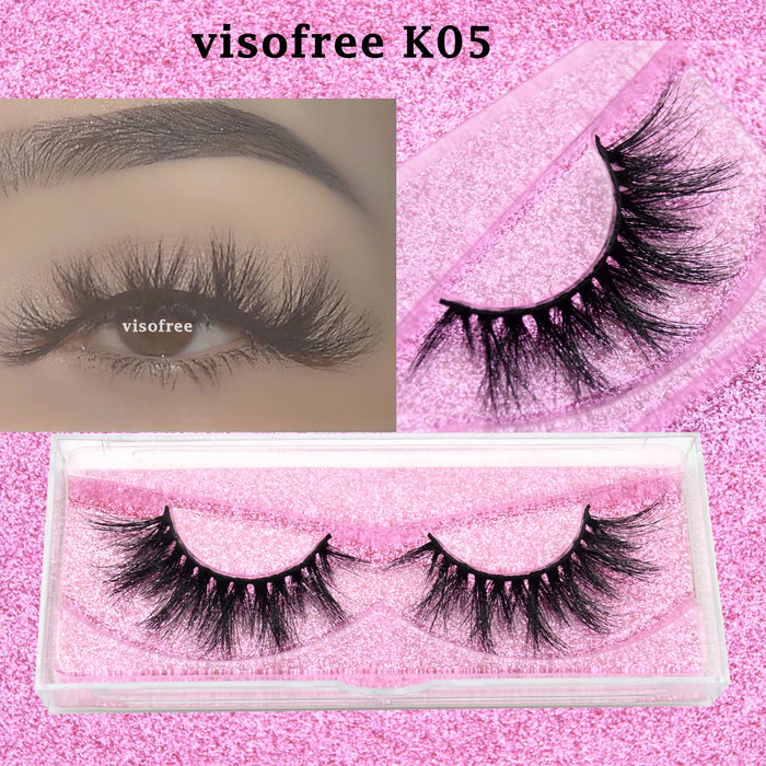 Ciglia Visofree Ciglia di visone 3D volume naturale fatto a mano ciglia morbide estensione ciglia lunghe ciglia di visone reale per il trucco E01