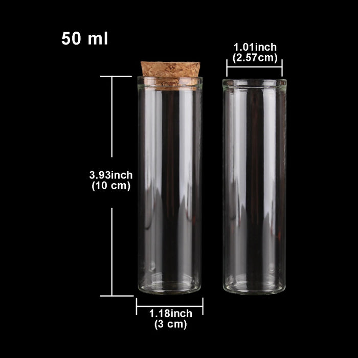 15ml/25ml/30ml/35ml/40ml/45ml/50ml/55ml/60ml/80ml/100ml Piccolo provetta in vetro con tappo in sughero Dragei Barattoli Bottiglie 24 pezzi