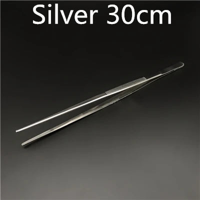 Pinzette per cucina e bar in acciaio inossidabile da 30 cm Pinze per alimenti Cucina Pinzette mediche Strumento da bar