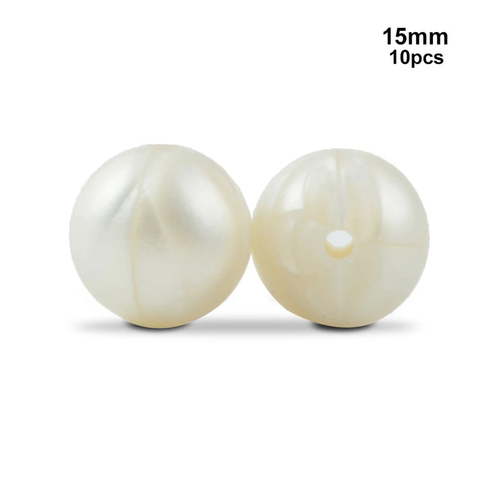 LOFCA 10 pz 15mm Perline Dentizione In Silicone 15mm Massaggiagengive Collana di Allattamento Del Bambino Ciuccio Clip Igiene Orale BPA Libero Commestibile Colorato