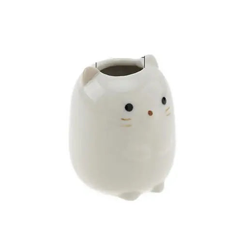 Mini simpatico portaspazzolino in ceramica, supporto multifunzione, portapenne per trucco, per la decorazione del bagno di casa