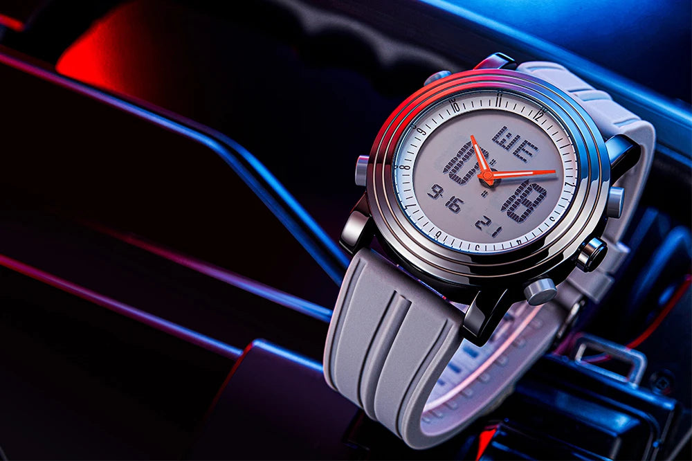 SINOBI orologi sportivi da uomo doppio Display analogico digitale LED orologi da polso al quarzo elettronici da uomo orologio impermeabile multifunzionale