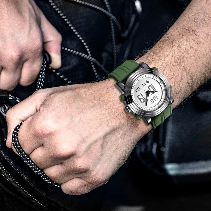 SINOBI orologi sportivi da uomo doppio Display analogico digitale LED orologi da polso al quarzo elettronici da uomo orologio impermeabile multifunzionale