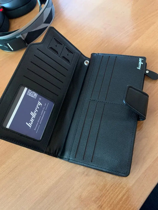 Baellerry portafogli da uomo stile lungo porta carte di alta qualità borsa da uomo con cerniera portafoglio in pelle PU di marca di grande capacità per uomo