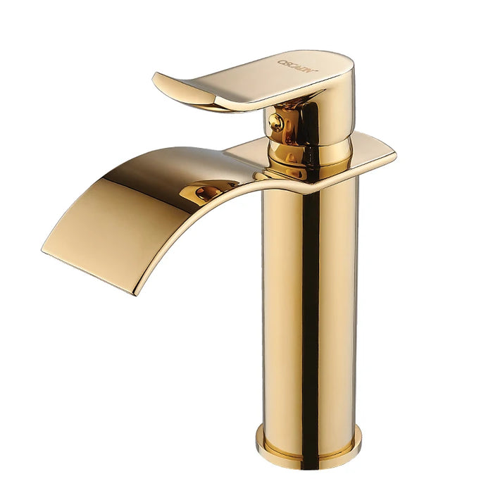 Rubinetto per lavabo rubinetto per cascata in oro e bianco rubinetto per bagno in ottone rubinetto per lavabo da bagno rubinetto per miscelatore rubinetto per lavabo caldo e freddo