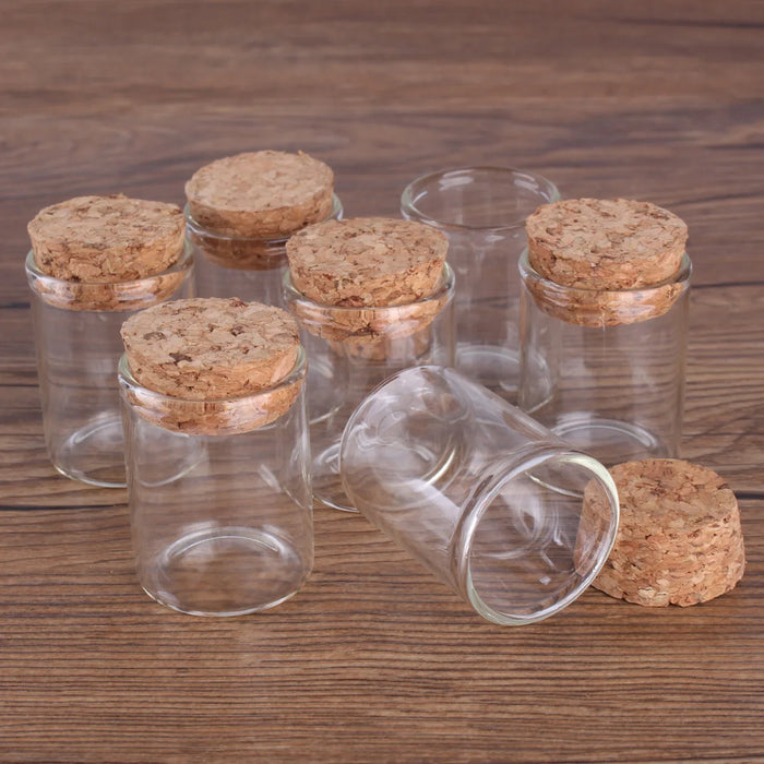 15ml/25ml/30ml/35ml/40ml/45ml/50ml/55ml/60ml/80ml/100ml Piccolo provetta in vetro con tappo in sughero Dragei Barattoli Bottiglie 24 pezzi