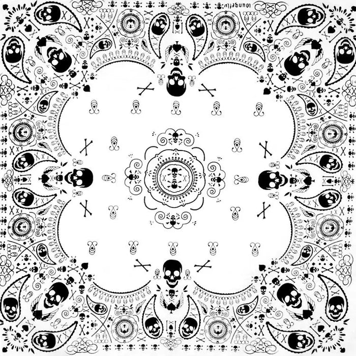 Nuovo Design Moda Hip Hop 100% Cotone Teschio Bandana Sciarpa Quadrata Nero Paisley Fascia per Bicicletta per Donne/Uomini/Ragazzi/Ragazze