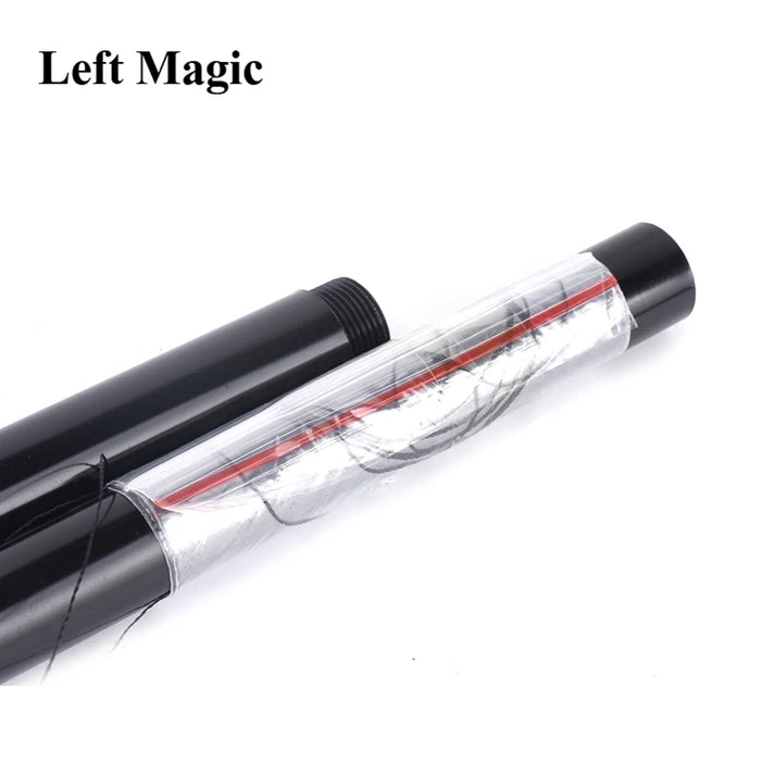 Bastone di canna da ballo in alluminio (argento/nero) Trucco magico Bacchetta magica galleggiante Accessori per oggetti di scena magici da palcoscenico di strada