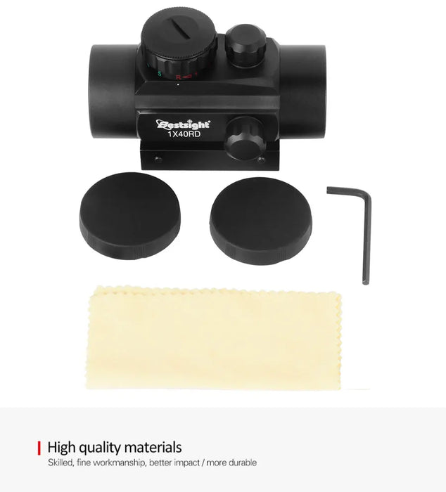 1x40 Red Dot Scope Sight Rifle scope Green Red Dot Collimatore Dot con 11mm/20mm Rail Mount Airsoft Air Hunting