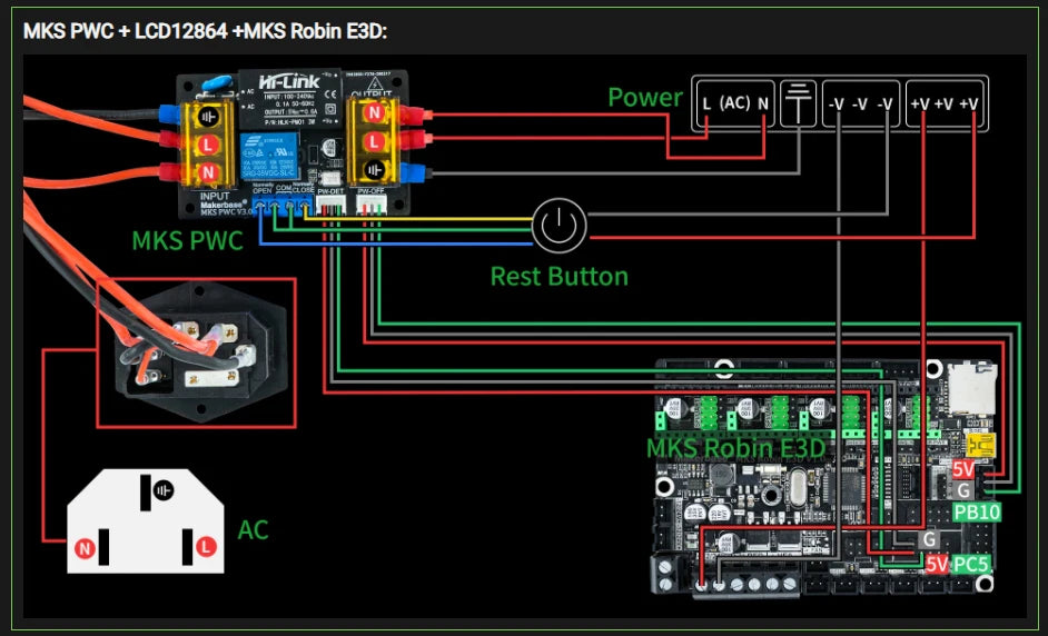 Makerbase MKS PWC di Monitoraggio di Alimentazione auto Power off Ha Continuato a Giocare Modulo automaticamente messo fuori di potere rilevare 3D parti della stampante