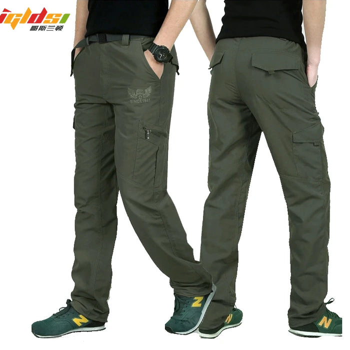 Pantaloni Cargo da uomo pantaloni lunghi maschili traspiranti impermeabili estivi pantaloni da jogging tasche militari pantaloni Casual Plus Size 4XL