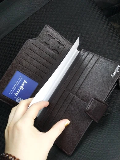 Baellerry portafogli da uomo stile lungo porta carte di alta qualità borsa da uomo con cerniera portafoglio in pelle PU di marca di grande capacità per uomo