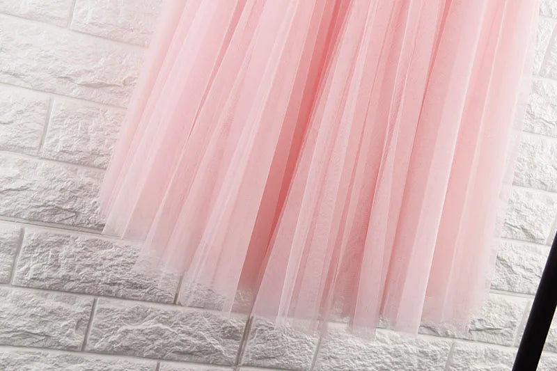 Gonne in Tulle TingYiLi a 4 strati gonna da donna in Tulle nero grigio bianco adulto gonna longuette a pieghe elastica a vita alta