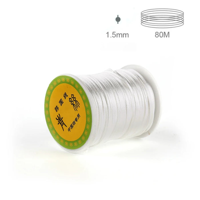 TYRY.HU 20-80 metri Collana masticabile per bambini Accessori 1.5mm/2mm/2.5mm Cavo in nylon di seta satinata per catena ciuccio per bambini Strumenti fai da te