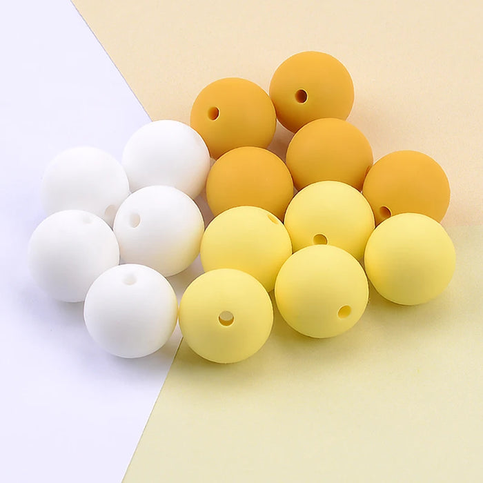 LOFCA 40 pz 12mm Perle di Silicone Dentizione Masticare Perline Food Grade Massaggiagengive Collana BPA Libero Gioielli Fai Da Te Bambino Massaggiagengive Giocattolo Ciuccio