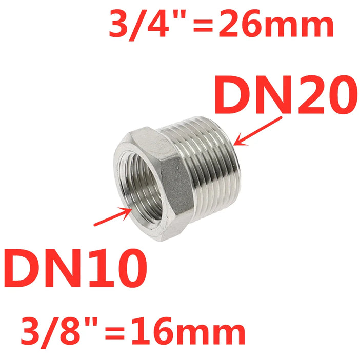 Boccola riduttore cuore tonificante 1/8 "1/4" 3/8 "1/2" BSP Filettatura maschio/femmina SS304 Raccordi per tubi in acciaio inossidabile per acqua Gasolio