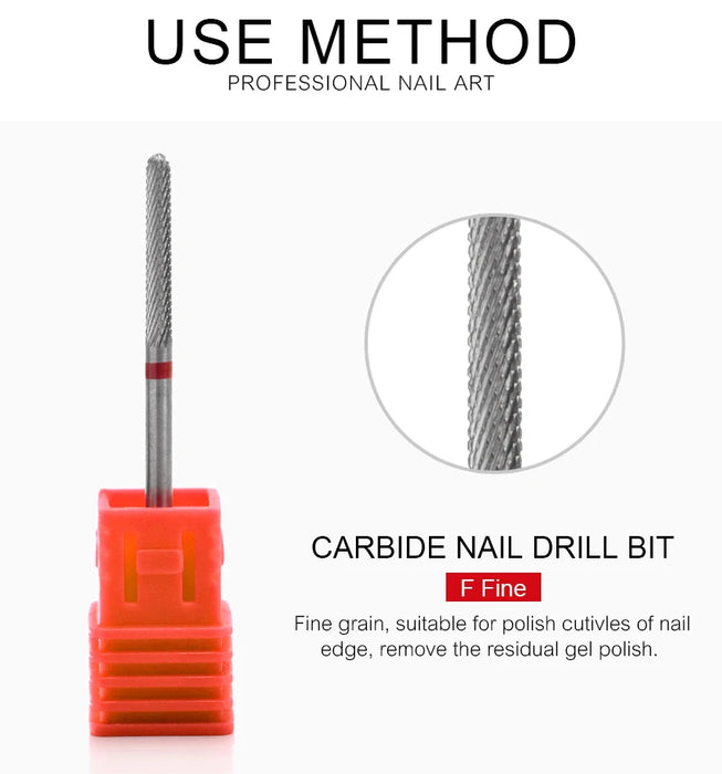 Punta da trapano per unghie Frese in metallo duro Strumento per nail art per manicure elettrica Trapano per unghie Accessori per unghie Rimuovi strumenti per gel