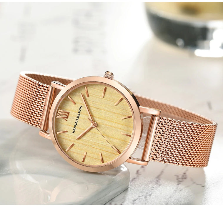 Drop Shipping A++++ Cinturino in acciaio inossidabile di qualità Movimento al quarzo giapponese Orologio da polso di lusso da donna completamente in oro rosa impermeabile