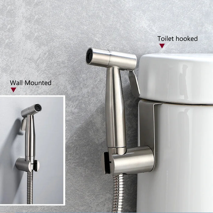 Set di spruzzatori per bidet portatili per wc rubinetto per Bidet a mano in acciaio inossidabile per bagno spruzzatore a mano soffione doccia autopulente