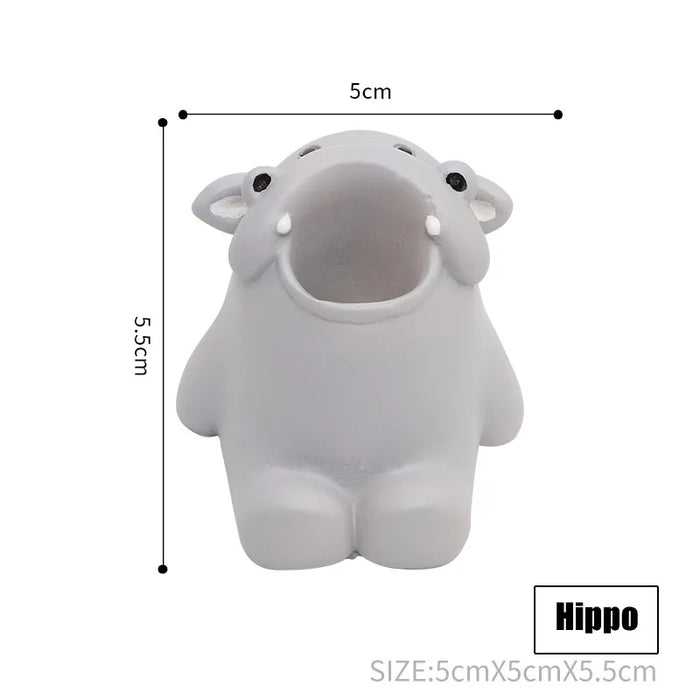 Mini simpatico portaspazzolino in ceramica, supporto multifunzione, portapenne per trucco, per la decorazione del bagno di casa