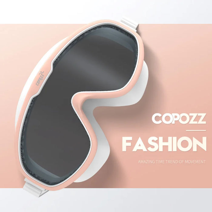 COPOZZ 2025 Occhialini da nuoto antiappannamento Lenti a forma intera Protezione UV con grande montatura in silicone Occhiali da nuoto per uomini e donne
