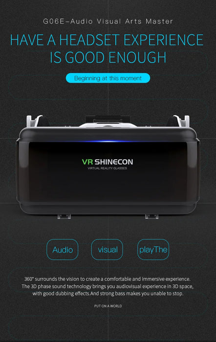 VR Shinecon Viar Bicchieri di Realtà Virtuale 3D Per il iPhone Android Smart Phone Smartphone Auricolare Occhiali Casco Casque Video Gioco