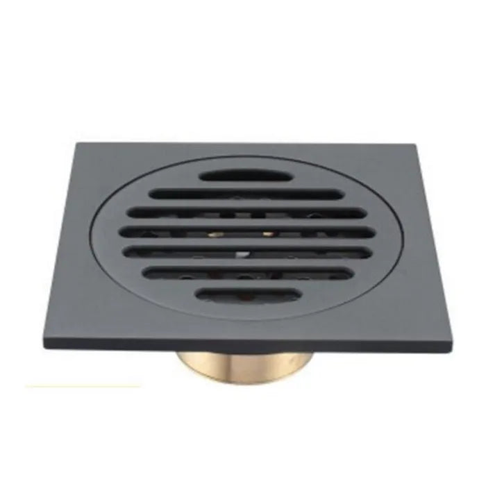 Ottone opaco nero stile quadrato rolse oro Scolapiatti per pavimenti oro Scarico per rifiuti Bagno nichel spazzolato Scarico per doccia DR087