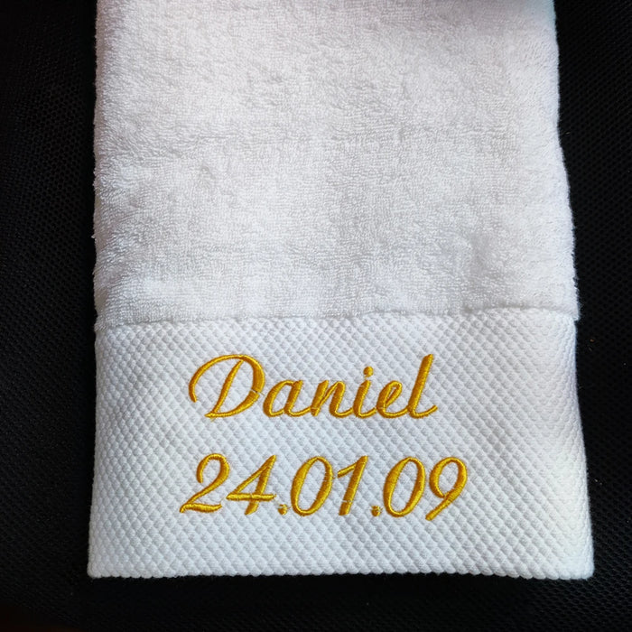 AHSNME Asciugamani da bagno personalizzati in cotone bianco Hotel SPA Club Sauna Salone di bellezza Asciugamano da ristorante con logo ricamato personalizzato