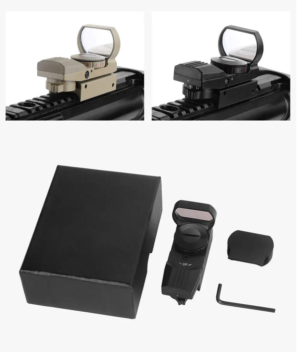 Hot 20mm Rail Cannocchiale da puntamento Ottiche da caccia Olografico Red Dot Sight Reflex 4 Reticolo Scope Collimatore Sight