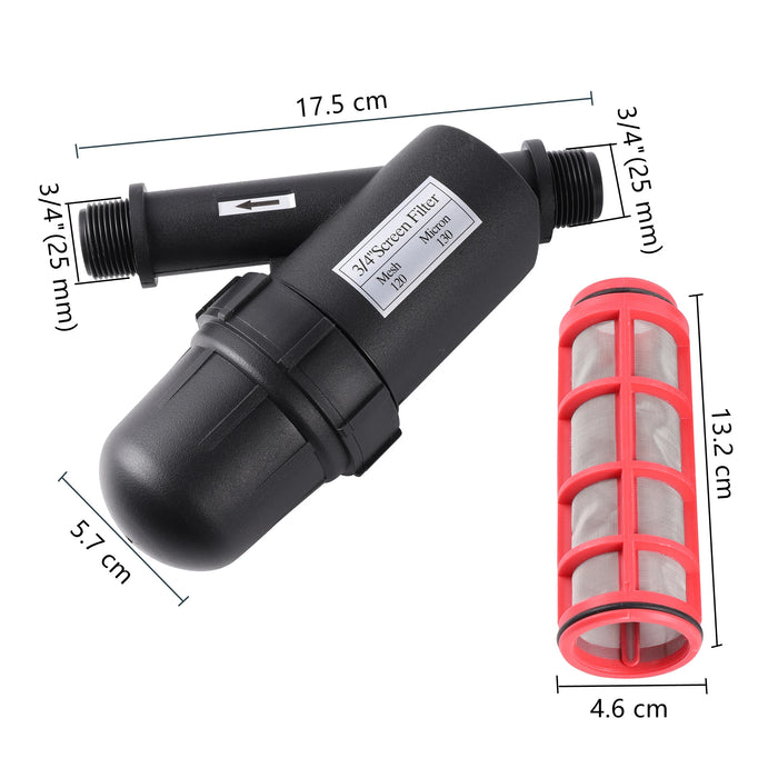 120 Mesh 3/4 "filtro per l'acqua con schermo filettato maschio filtro in acciaio inossidabile sistema di nebulizzazione per irrigazione da giardino filtro per impurità