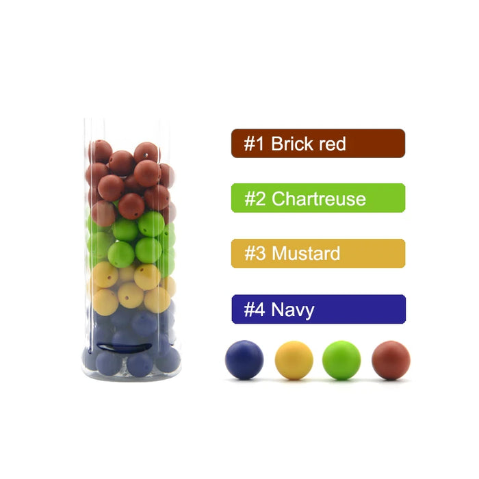 LOFCA 10 pz 15mm Perline Dentizione In Silicone 15mm Massaggiagengive Collana di Allattamento Del Bambino Ciuccio Clip Igiene Orale BPA Libero Commestibile Colorato