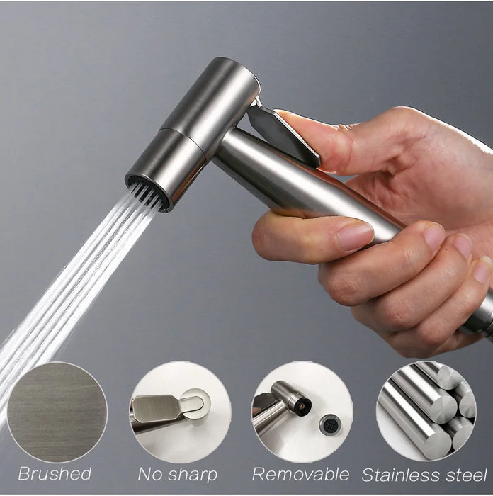 Set di spruzzatori per bidet portatili per wc rubinetto per Bidet a mano in acciaio inossidabile per bagno spruzzatore a mano soffione doccia autopulente