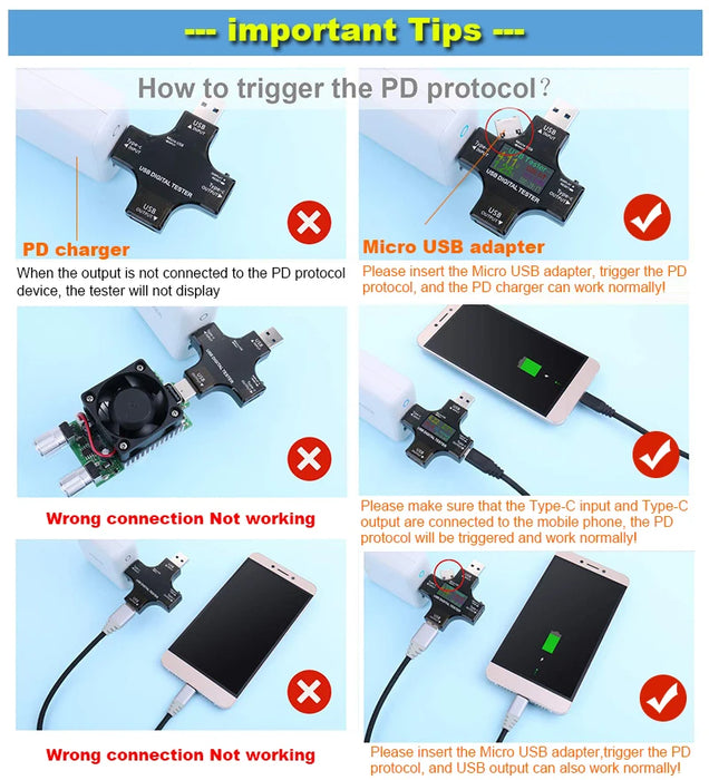 Tester USB 6.5A DC Type-C PD voltmetro digitale Amper Monitor di corrente di tensione amperometro rilevatore banca di alimentazione caricatore misuratore di capacità