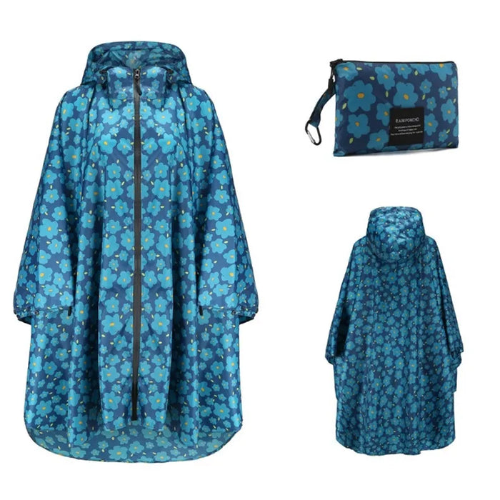 Donna Uomo Poncho Impermeabile Copertura per tenda impermeabile Indossare all'aperto Escursionismo Biker Cappotto antipioggia Giacca con zip Mantello Trench