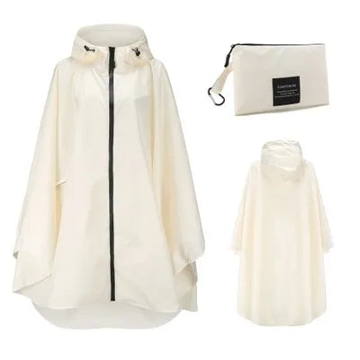 Donna Uomo Poncho Impermeabile Copertura per tenda impermeabile Indossare all'aperto Escursionismo Biker Cappotto antipioggia Giacca con zip Mantello Trench